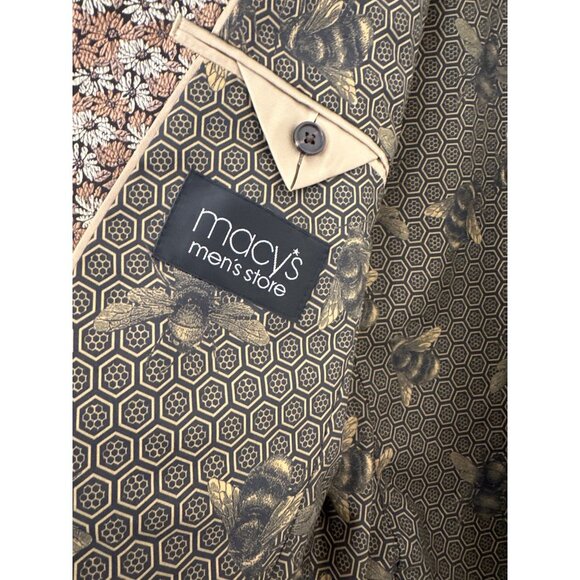 Tallia Gold & Silver Men's Floral Dinner Jacket size 40R - Picture 7 of 8